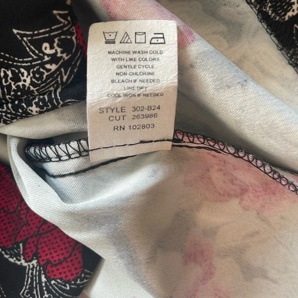 Briggs New York Black Floral Print Faux Suede Button Down Jacket Women’s Large - Picture 8 of 12